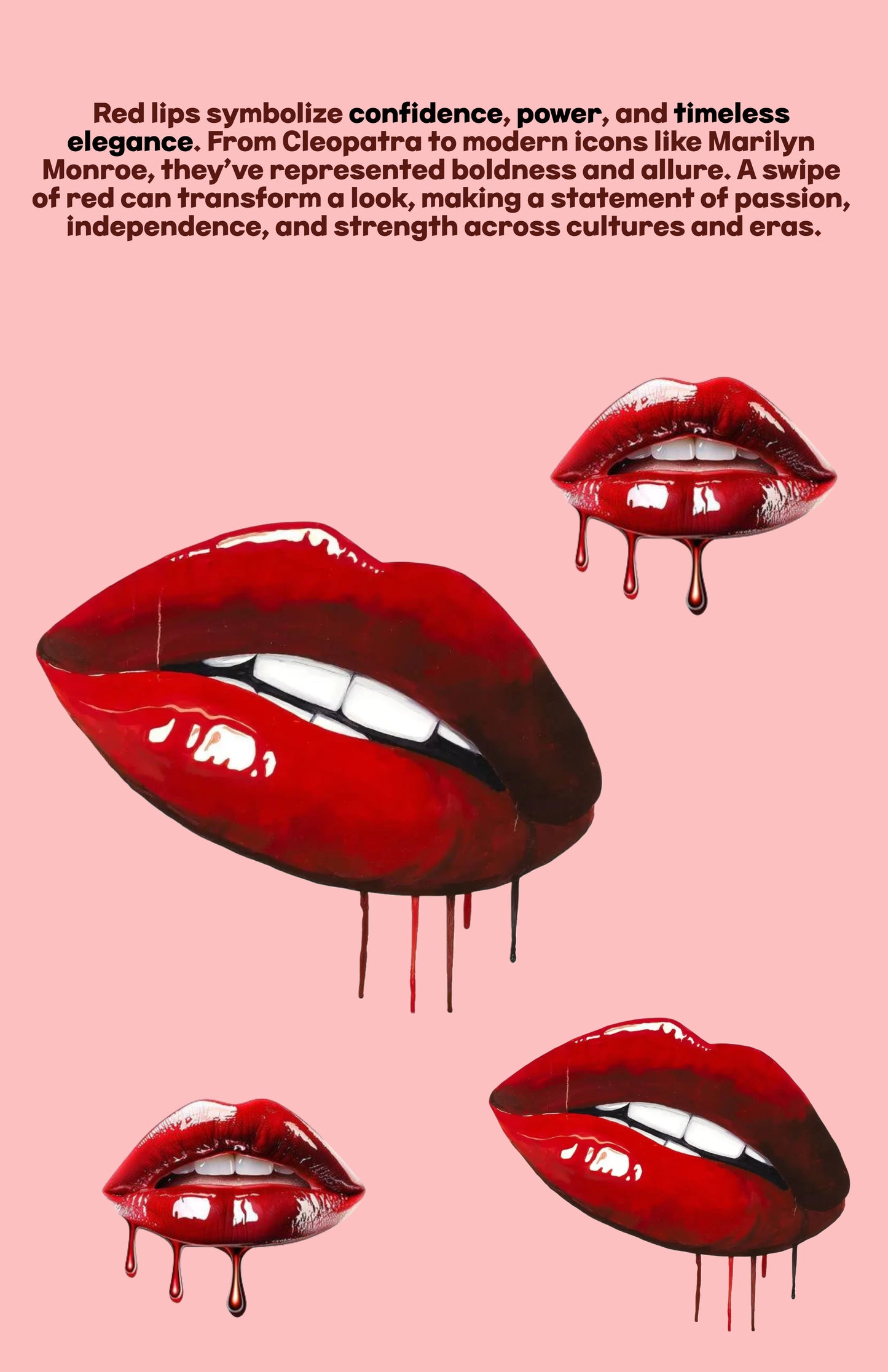 Red Lips Aesthetic Poster