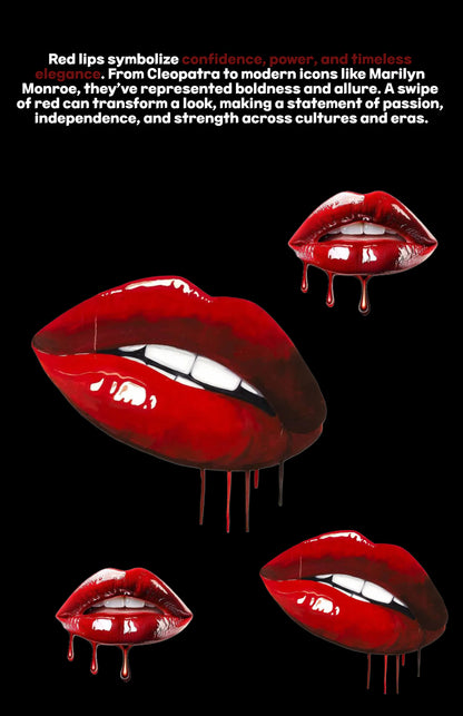 Red Lips Aesthetic Poster