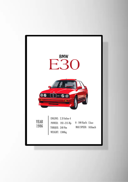 BMW E30 Poster